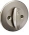 Kwikset 663 Deadbolt Unkeyed Deadbolt Lock Satin Nickel Round Interior Turn Piece for Front Entry Door with Latch and Adapter No Exterior Assembly