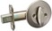 Kwikset 663 Deadbolt Unkeyed Deadbolt Lock Satin Nickel Round Interior Turn Piece for Front Entry Door with Latch and Adapter No Exterior Assembly