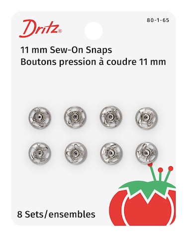 Dritz 80165 SewOn Snaps NickelPlated Brass Size 1 8Count