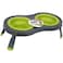 Dexas Popware for Pets Double Elevated Pet Feeder Large GrayGreen