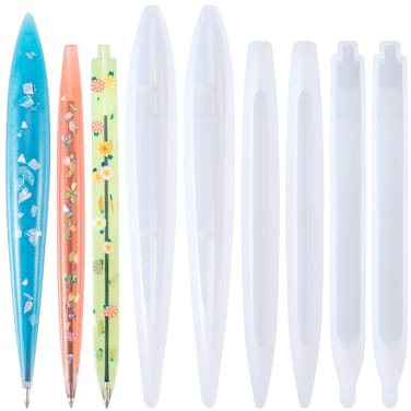 OIIKI Pen Resin Mold 6pcs Silicone Molds for Epoxy Resin Ballpoint Pen Silicone Casting Molds for Epoxy Resin DIY Crafts Making