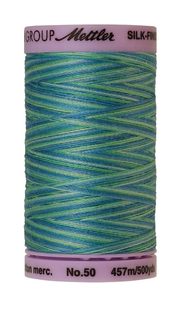 Mettler SilkFinish Variegated Cotton Thread 500 yd475m Seaspray