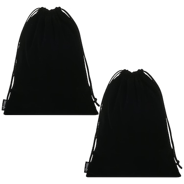 Cosmos 2 Pcs Portable Headphone Carrying Bag Travel Headset Storage Pouch Soft Drawstring Headphone Case Bag for OverEar Headphones Gaming Headset Neckband Earphones Black Color
