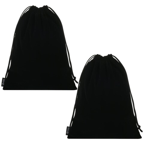 Cosmos 2 Pcs Portable Headphone Carrying Bag Travel Headset Storage Pouch Soft Drawstring Headphone Case Bag for OverEar Headphones Gaming Headset Neckband Earphones Black Color