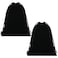 Cosmos 2 Pcs Portable Headphone Carrying Bag Travel Headset Storage Pouch Soft Drawstring Headphone Case Bag for OverEar Headphones Gaming Headset Neckband Earphones Black Color