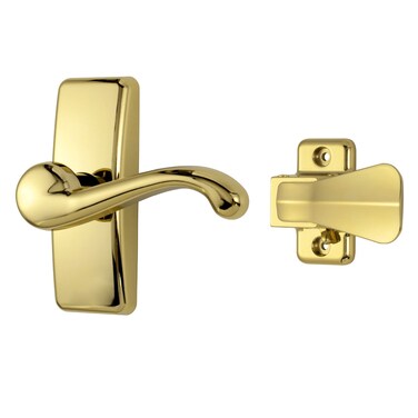 Ideal Security GL Lever Handle Set for Storm Doors and Screen Doors Bright Brass