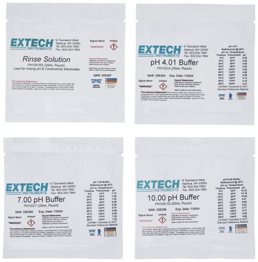 Extech PH103 Tripak Buffer Pouches 4 7 and 10 pH with Rinse Solution Kit