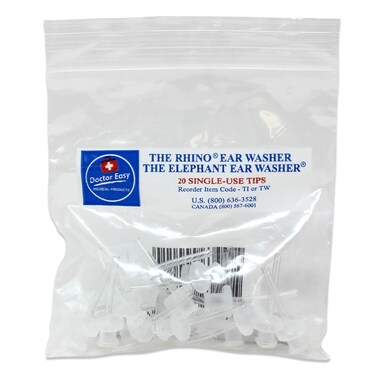 Doctor Easy Elephant  Rhino Ear Washer Disposable Tips Bag Of 20