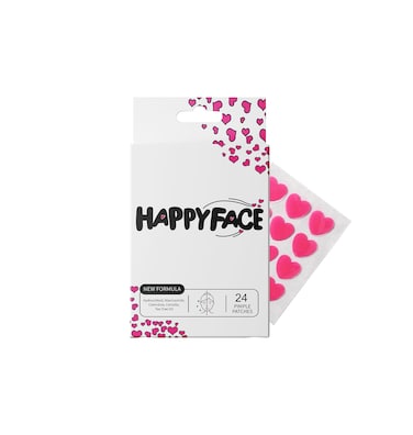 HappyFace Pimple Patches Pink Heart Hydrocolloid Pimple Patch For Face Acne Patches 24 Count All Skin Types