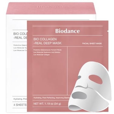 BIODANCE BioCollagen Real Deep Mask Hydrating Overnight Hydrogel Mask Pore Minimizing Elasticity Improvement 34g x16ea