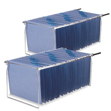 Officemate Hanging File Frame Letter Size Adjustable 14 to 18Inches 2 Count Pack of 1Silver 91990