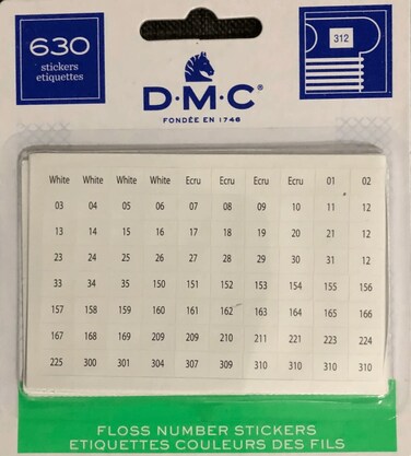 DMC Floss Number Stickers 630Pkg