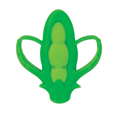 Nuby Veggie Teether for Teething Relief  Soft Baby Teething Toy  3 Months  Peas