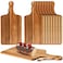 10 Packs Acacia Wood Cutting Board 15 x 7 Inch Plain Chopping Board with Handles Large Serving Board Wooden Kitchen Cutting Board Bulk with Ropes for Vegetables Meat Pizza Cheese Fruit Bread