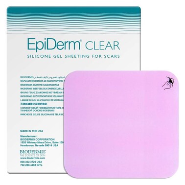 EpiDerm Keloid Standard Premium Grade Silicone Scar Sheets for CSection Tummy Tuck Cardiac Surgery Scars Easy to Use  Reusable Silicone Gel Sheets for Scars 47 x 57 in  Clear