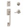 Schlage F60 V CEN 619 LAT Century Front Entry Handleset with Latitude Lever Deadbolt Keyed 1 Side Satin Nickel