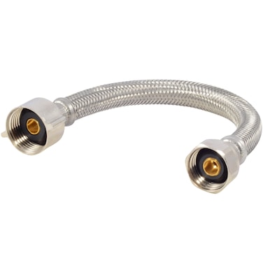 Eastman 12 Inch Flexible Toilet Connector 78 Inch Ballcock x 12 Inch FIP Stainless Steel Braided Supply Line 48084