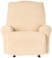 SureFit SF39058 Stretch Pinstripe Recliner Slipcover  One Piece  Form Fit  94 Polyester 6 Spandex  Machine Washable Cream
