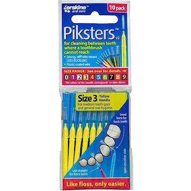 Piksters Interdental Brushes Size 3 Yellow Handle