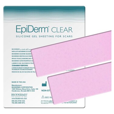 EpiDerm Keloid Long Strips Premium Grade Silicone Scar Sheets for CSection Tummy Tuck Cardiac Surgery Scars Easy to Use  Reusable Silicone Gel Sheets for Scars 14 x 115 in 1 Pair Clear