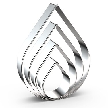 TeardropRaindrops Cookie Cutter Set Large  5 Inch 4 Inch 3 Inch 2 Inch Water Drops Rose Flower Petal Cookie Cutters Molds  Stainless Steel