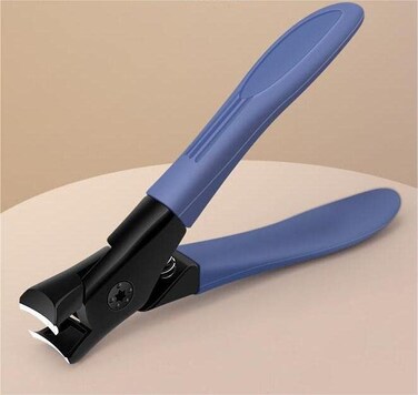 AntiSplash Toe Nail Clippers with Catcher for Thick Hard Nails Finger Nail Cripper for Tough Nails Wide Jaw Opening Fingernail Clipper Cutters Blue