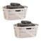 Mind Reader 40L Laundry Basket Clothes Hamper Ventilated Plastic 23L x 145W x 105H Set of 2 Ivory