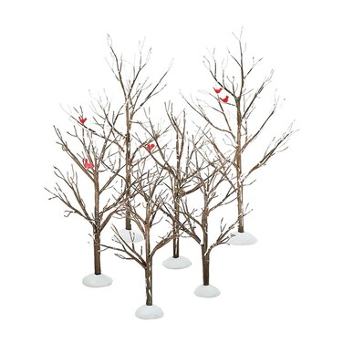Department 56 Steel Paper Plastic Village Bare Branch Trees Accessory Figurine Set of 6