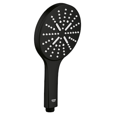 GROHE 265452430 Rainshower 3Setting Handheld Shower Head Rain Jet Settings Matte Black