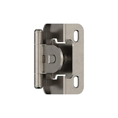 Amerock BPR871914  Cabinet Hinge  12 in 13 mm Overlay Single Demountable  Partial Wrap  Nickel  Kitchen Cabinet Door Hinge  1 Pair2 Pack  Functional Hardware 225 L x 15 W