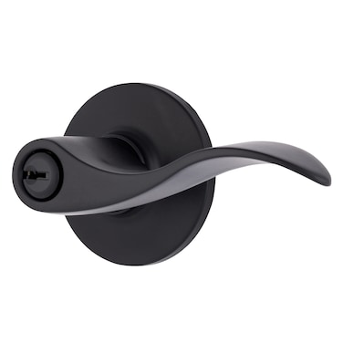 BRINKS  Transitional Keyed Entry Wave Door Lever Matte Black  Designed for Traditional and Transitional Homes and Blends Seamlessly with Interior Dcor E2418122