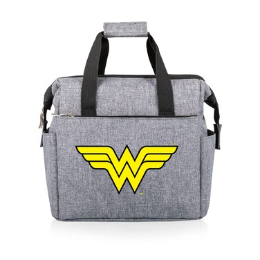 PICNIC TIME DC Comics Wonder Woman On The Go Lunch Bag Soft Cooler Lunch Box Insulated Lunch Bag Heathered Gray