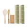 BambooMN Sushi Making Kit  2x Green Bamboo Rolling Mats 1x Rice Paddle 1x Spreader 1 Compartment Sauce Dish  100 Bamboo Mats and Utensils
