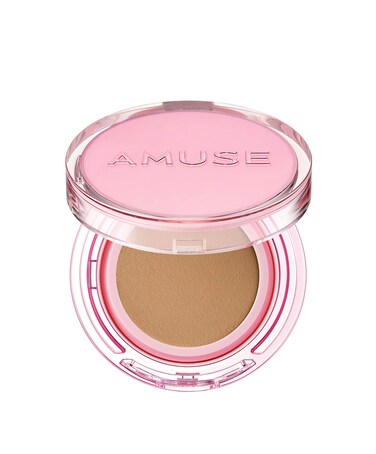 Amuse SEOUL DEW POWER VEGAN CUSHION 02 HEALTHY  beige  Dewy glow longlasting double coverage clean beauty lightweight natural look foundation for sensitive skin hydrating cushion