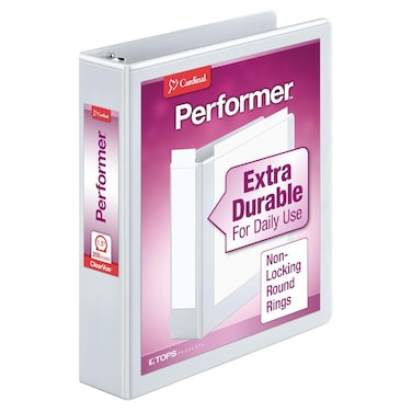 Cardinal Binder Performer with ClearVue Covers 15 Round Rings 350Sheet Capacity White