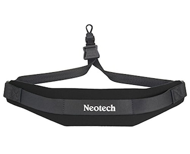 Neotech Soft Sax Strap with Loop  Cushioned Neck Support for Alto Tenor and Baritone Saxophones Black Regular