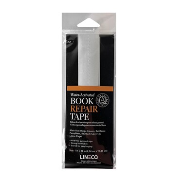 Lineco WaterActivated Book Repair Tape for Hinge Covers Repair Pamphlets Covers and Paper Pages NonYellowing Neutral pH 1 Inch x 36 Inch