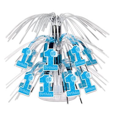 Beistle 1st Birthday Mini Light Blue Cascade Centerpiece