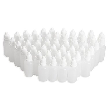 Wowlife Clear 5ml10ml8ml15ml20ml30ml50ml White Plastic Empty Squeezable Dropper Bottles 50 Pcs Eye Liquid Dropper with Caps 20ml