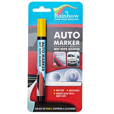 Window Markers for Glass Washable Car Window Paint Pen Dry Erase Liquid Chalk Marker Car Decorations on All Surfaces Tire Windshield  Auto Marker Autowriter Rain Resistant Yellow Fine Tip