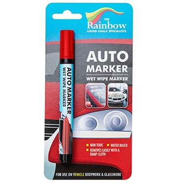 Window Markers for Glass Washable Car Window Paint Pen Dry Erase Liquid Chalk Marker Car Decorations on All Surfaces Tire Windshield  Auto Marker Autowriter Rain Resistant Red Fine Tip