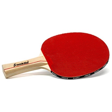 Franklin Sports Ping Pong Paddle  Regulator Table Tennis Racket  Wooden Pro Style Paddle with Rubber Surface  Red  Black