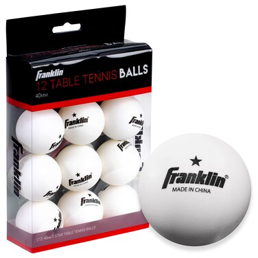 Franklin Sports Ping Pong Balls  Official Size  Weight White 40mm Table Tennis One Star Professional Durable High Performance 12 Count Pack of 1 Packaging may vary White