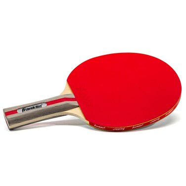 Franklin Sports Ping Pong Paddle  Performance Table Tennis Racket  Wooden Pro Style Paddle with Rubber Surface  Red  Gray