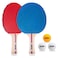 Franklin Sports Ping Pong Paddle Set with Balls  2 Player Table Tennis Paddle Kit with 2 Paddles  3 Balls Included  Red  Blue