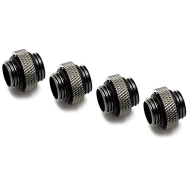 XSPC G14 5mm Male to Male Fitting Black Chrome 4Pack