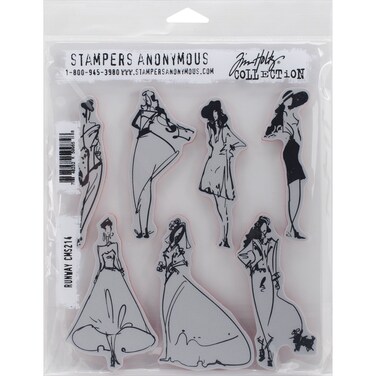 Stampers Anonymous Tim Holtz Cling Stamps 7X85 Runway