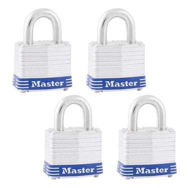 Master Lock 3QLDHCHD Zinc Plated Steel Padlocks 4Pack Silver