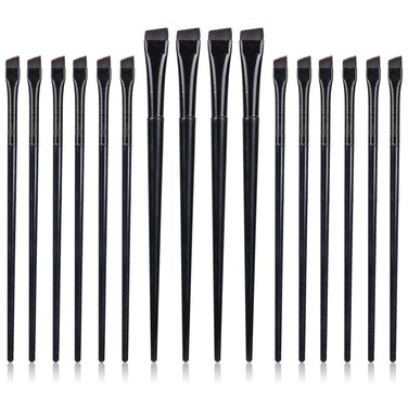 16 Pcs Eyeliner Brush Eyebrow Tint Brushes Brow Brushes Set Flat Tapered Eyebrow Concealer Brush Ultra Thin Makeup Brush Fine Angled Slanted Tinting Brushes Eye Shadow Applicator Sticks Brushes