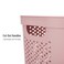 Mind Reader 60L Slim Laundry Hamper Clothes Basket Lid Ventilated Plastic 1725L x 1375W x 235H Set of 2 Pink